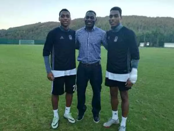 Daniel Amokachi Visits His Twin Sons In Istabul, Turkey And He Did This While Striking A Pose With Them